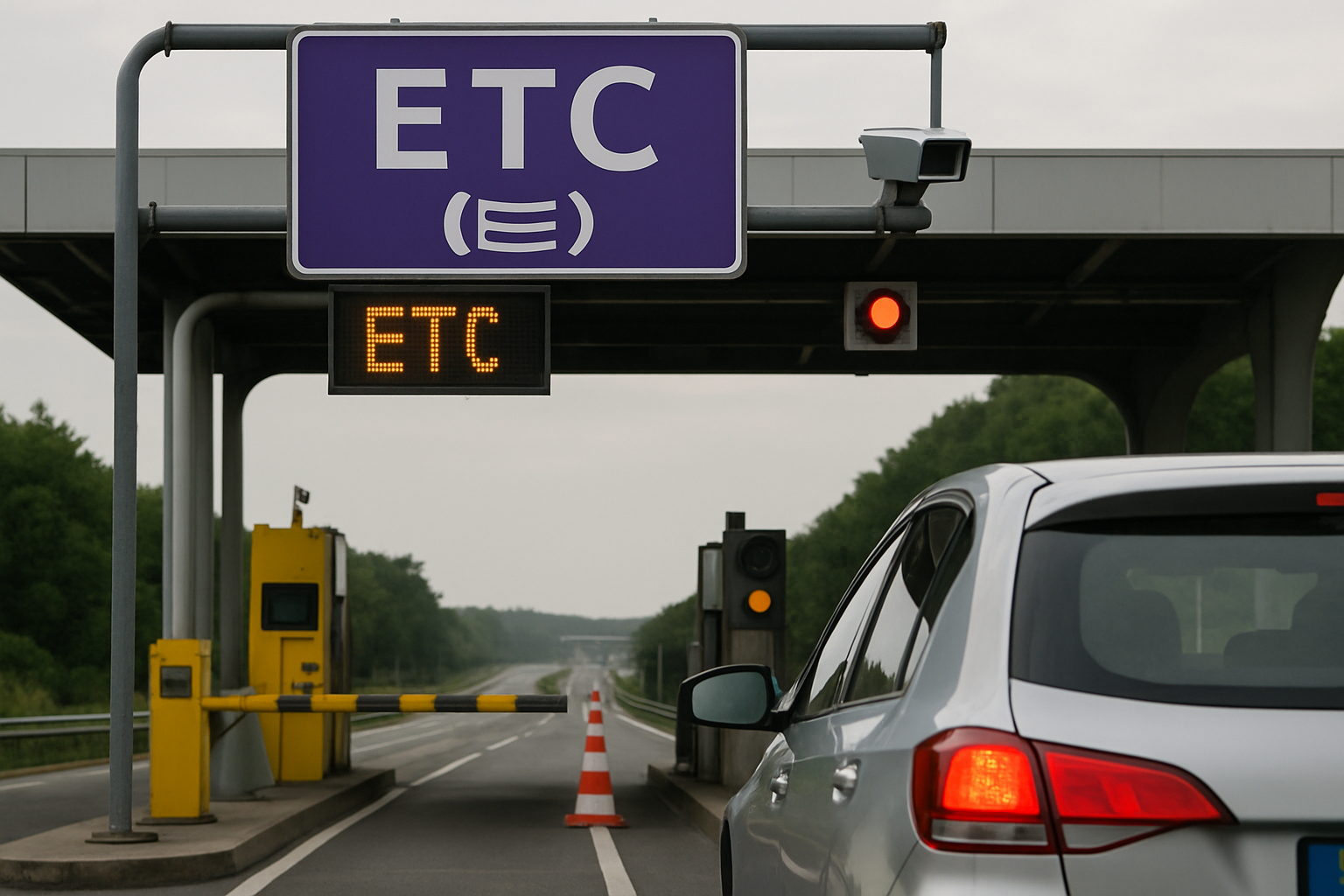 Electronic toll collection system in operation
